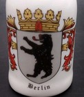 Vintage German Miniature Porcelain  coat Of Arms  Berlin Beer Stein shot Glass 