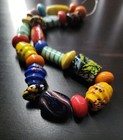 Vtg Antique African Trade Venetian Glass Beads Millefiori Chevron Mixed Lot