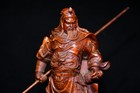 Chinese Antique Vintage Wood Hand Carved Boxwood Guan Yu Figure Statue Art 6028