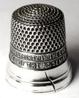 Antique Simons Bros  Sterling Silver Thimble     liberty Bell W crack   13 Stars 
