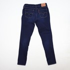 Levi s Jeans Womens Size 28 711 Skinny Distressed Stretch Dark Washed Denim Blue