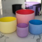 Leize Chakra Set Of 4 Gradient Color Quartz Crystal Singing Bowls