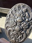 Vintage Bedo Turkish 900 Silver Hand Mirror Ornate Floral Repousse Wedding