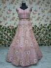 Pink Faux Georgette Lehenga Choli Set Heavy Sequin Embroidery Designer Outfit