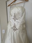 Alfred Angelo Wedding Dress With Train Size 10 Color Pearl-ball Gown   Beaded
