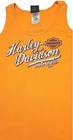 Harley-davidson Classic Orange Ribbed Script Logo Tank Top Xl Made In Usa Sizexl