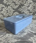 Vintage 8    X 4    Jeannette Glass Delphite Blue Rectangular Fridge Box   Lid