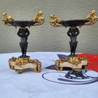 Pairs Of Napoleon Iii-style Tazza  Gilt Bronze  Likely From The 19th Century 
