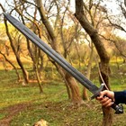 Handmade Damascus Steel Viking Sword  Medieval Replica With Scabbard