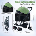 3-in-1 Pet Dog Stroller  Dog Wagon With Removable Carrier  Cat Stroller For Medi
