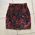 Vintage Contempo Casual Floral Velvet Skirt Made In Usa Size 5 25 Inch Waist