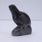 Vtg Inuit Eskimo Soapstone Bird Carving Signed 4  Igloo Tag Canada