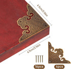 Antique Brass Decorative Box Corner Protector  4pcs Wooden Jewelry Gift Box