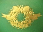 Vintage Christmas Greeting Card Die Cut Gilded Embossed Wreath Hallmark Card