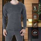 2pcs Mens Winter Fleece Lined Thermal Soft Long Johns Top Bottom Underwear Set