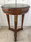 Antique 19th C French Empire Mahogany Gueridon Table W marble Top   Bronze D or