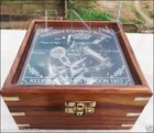 Collectible Antique Brass Sextant With Wooden Box  Nautical Navigation Tool