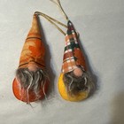 Lot Of 7 Vintage Christmas Flocked Stuffed Ornaments Gnomes Bears Bernard