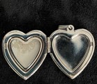 Vintage Sterling Silver Heart Locket Pendant Etched With Man And Woman Dancing
