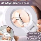8x Magnifying Glass With Light And Stand  Floor Lamp With 5-wheel Rolling Bas   
