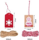 100 Pack Kraft Paper Christmas Gift Tags  Kraft Gift Tags With Jute Twine For Di