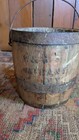 Antique Early Primitive Wood Small Paint Bucket W  N y Stencil 6 5 