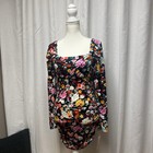 Wild Fable Women s Medium Floral Velvet Ruched Long Sleeve Bodycon Dress Nwt