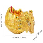 Enameled Chicken Figurine Trinket Box Collectible Home Decoration Crafts Vintage