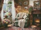 A Quiet Living Room - Chart Counted Cross Stitch Patterns Needlework Dmc Color