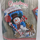 Bucilla Felt Christmas Stocking Kit  86707 Snowman Santa Stop Here 2016 Nos  013
