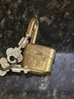 Vintage Brass Padlock Lot     Triumph Padlock W  Key   Antique Skeleton Key Lock