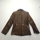 Vintage Arturo Paris Leather Jacket Womens Small   34 Brown France Chore Button