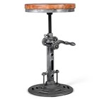 Vintage Bar Stool With Handle Crank 18-22inch Height Adjustable