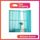 Ovzme Turquoise Sheer Curtains 90 Inches Long 2 Panels - Soft Light Filtering Wi