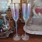 Antrhopologie Alta Flute Glass Set Of 2 Champagne Glass   Wedding Toast   Happy