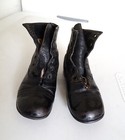Antique Black Hi Top Lace Up Leather Children s Shoes Boots 5 