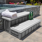 Xtremepowerus 36  Universal Spa Step And Hot Tub 2-steps Resin W  Storage  Grey