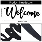 Hotop Welcome Sign Metal Wall Decor Front Door 15 7 X 5 91 Inches  Black 