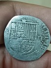 Rare Spanish Colonial 2 Reales Philip Iii Seville Mint Silver Coin     Authentic