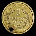 1849  1 Gold Piece     Vf Very Fine Details     Type 1 T1 Coin Holed B    trusted   