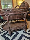 Pottery Barn Kids Wicker Bassinet Rattan Brown Wheels Boho Vibes Nursery Decor