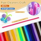 400 Pcs 20 Colors Thick Pipe Cleaners Craft  Multi-colored Chenille Stems    