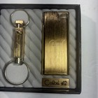 Vintage Colibri Pocket Lighter keychain Set Brushed Gold Tone    dad   