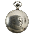 Antique 18s Keystone Coin Edge Open Face Pocket Watch Case Silveroid Usa