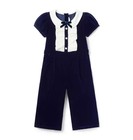 Janie And Jack Velvet Wide Leg Jumpsuit Indigo Mountain Girls Party Outfit