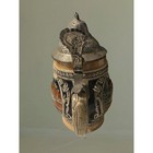 Vintage German Beer Stein With Pewter Lid     Cabin Scene     Made In Germany