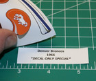1966 Crazy Horse Denver Broncos Diecut Gumball Football Helmets Decal Sheet Only