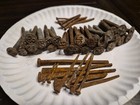 Lot Of 38 Vtg Railroad Tie Date Nails Raised Number   18 Vtg 1800s Square Nails
