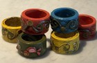 Vintage 1970s Fitz   Floyd Paper Mach   Napkin Rings - Set Of 6