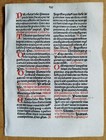 Rubricated Incunable Leaf Brevarium Augsburg  235  - 1495